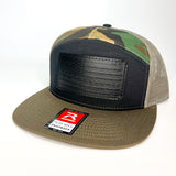 Flag Leather Flat Brim Hat