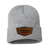 Fold over Beanie Leather Patch