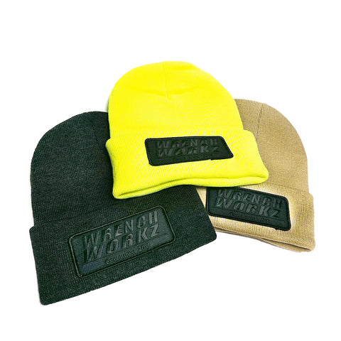 Stacked Fold Over Beanie Embroidered Patch