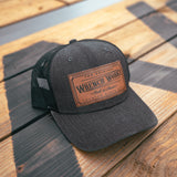 Rectangle Leather Snapback Hat